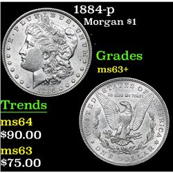 1884-p Morgan Dollar $1 Grades Select+ Unc