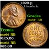 Image 1 : 1929-p Lincoln Cent 1c Grades Gem+ Unc RB