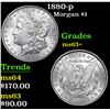 Image 1 : 1880-p Morgan Dollar $1 Grades Select+ Unc