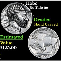 Hobo Buffalo Nickel 5c Grades Hand Carved