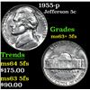 Image 1 : 1955-p Jefferson Nickel 5c Grades Select Unc+ 5fs