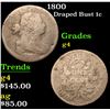 Image 1 : 1800 Draped Bust Large Cent 1c Grades g, good