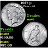 Image 1 : 1927-p Peace Dollar $1 Grades Select Unc