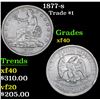 Image 1 : 1877-s Trade Dollar $1 Grades xf