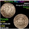 Image 1 : ***Auction Highlight*** 1803 Draped Bust Large Cent 1c Graded vf+ By USCG (fc)