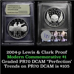 2004-P Lewis & Clark Modern Commem Dollar $1 Graded GEM++ Proof Deep Cameo By USCG