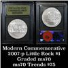 Image 1 : 2007-P Little Rock Modern Commem Dollar $1 Graded GEM++ Proof Deep Cameo By USCG