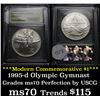 Image 1 : 1995-d Olympics Gymnastics Modern Commem Dollar $1 Graded ms70, Perfection By USCG