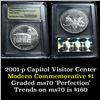 Image 1 : 2001-p Capitol Visitor Center Modern Commem Dollar $1 Graded ms70, Perfection By USCG