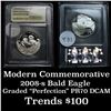 Image 1 : 2008-s Bald Eagle Modern Commem Half Dollar 50c Graded GEM++ Proof Deep Cameo By USCG