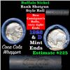 Image 1 : Buffalo Nickel Shotgun Roll in Old Bank Style Wrapper 1925 & d Mint Ends (fc)