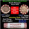 Image 1 : Mixed small cents 1c orig shotgun roll, 1858 Flying Eagle Cent, 1898 Indian Cent other end