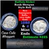 Image 1 : Buffalo Nickel Shotgun Roll in Old Bank Style Wrapper 1925 & s Mint Ends . .