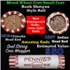 Image 1 : Mixed small cents 1c orig shotgun roll,1919-s Wheat Cent, 1887 Indian Cent other end