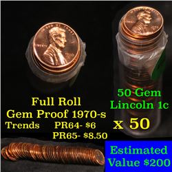 Proof 1970-s Lincoln cent 1c roll, 50 pieces (fc) (fc)