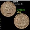 Image 1 : 1889 Indian Cent 1c Grades vf+