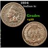 Image 1 : 1894 Indian Cent 1c Grades vg+