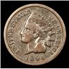 Image 2 : 1894 Indian Cent 1c Grades vg+