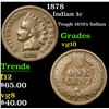 Image 1 : 1878 Indian Cent 1c Grades vg+