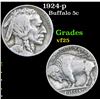 Image 1 : 1924-p Buffalo Nickel 5c Grades vf+