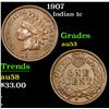 Image 1 : 1907 Indian Cent 1c Grades Select AU