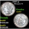 Image 1 : 1887-p Morgan Dollar $1 Grades GEM+ Unc