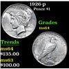 Image 1 : 1926-p Peace Dollar $1 Grades Choice Unc