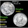 Image 1 : 1925-p Peace Dollar $1 Grades Select+ Unc