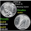 Image 1 : 1922-p Peace Dollar $1 Grades Select+ Unc