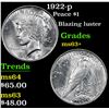 Image 1 : 1922-p Peace Dollar $1 Grades Select+ Unc