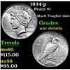 Image 1 : 1934-p Peace Dollar $1 Grades Unc Details