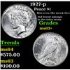 Image 1 : 1927-p Peace Dollar $1 Grades Select+ Unc