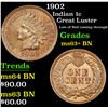 Image 1 : 1902 Indian Cent 1c Grades Select+ Unc BN