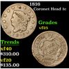 Image 1 : 1816 Coronet Head Large Cent 1c Grades vf+