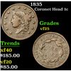 Image 1 : 1835 Coronet Head Large Cent 1c Grades vf+
