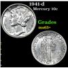 Image 1 : 1941-d Mercury Dime 10c Grades Select+ Unc