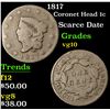 Image 1 : 1817 Coronet Head Large Cent 1c Grades vg+