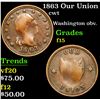 Image 1 : 1863 Our Union Civil War Token 1c Grades f+