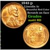 Image 1 : 1941-p Lincoln Cent 1c Grades Select Unc RD