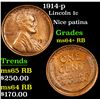 Image 1 : 1914-p Lincoln Cent 1c Grades Choice+ Unc RB