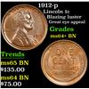 Image 1 : 1912-p Lincoln Cent 1c Grades Choice+ Unc BN