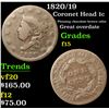 Image 1 : 1820/19 Coronet Head Large Cent 1c Grades f+