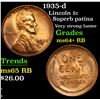 Image 1 : 1935-d Lincoln Cent 1c Grades Choice+ Unc RB