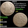 Image 1 : 1802 Draped Bust Large Cent 1c Grades g, good