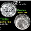 Image 1 : 1942-p Mercury Dime 10c Grades Choice Unc+ FSB