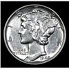 Image 2 : 1942-p Mercury Dime 10c Grades Choice Unc+ FSB