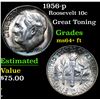 Image 1 : 1956-p Roosevelt Dime 10c Grades Rainbow Toned