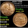 Image 1 : 1909 VDB Lincoln Cent 1c Grades Select+ Unc BN