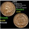 Image 1 : 1907 Indian Cent 1c Grades Choice AU/BU Slider