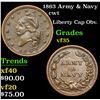 Image 1 : 1863 Army & Navy Civil War Token 1c Grades vf++